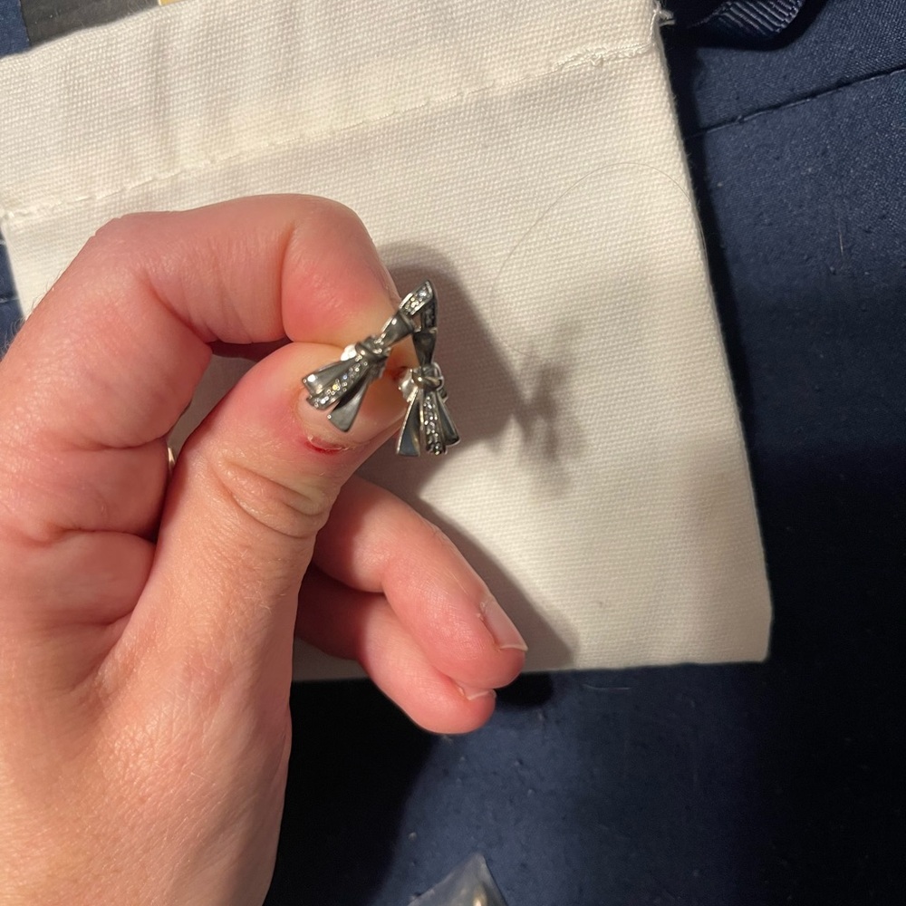 PANDORA Silver Bow Earrings